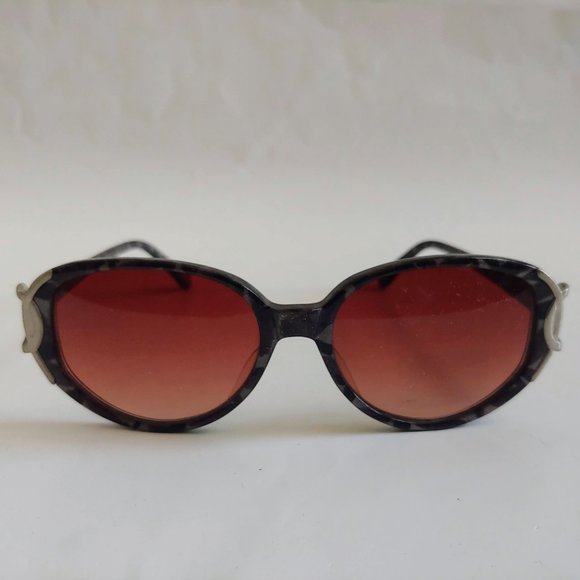 NWT Vintage 90's Acrylic Sheet Lady Oval Combo Fashion Sunglasses (S.Gray/White)